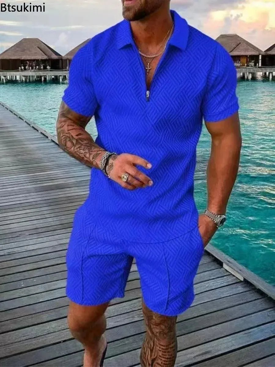 Men's Polo Suit Fashion T - shirt and T - short - Derslash