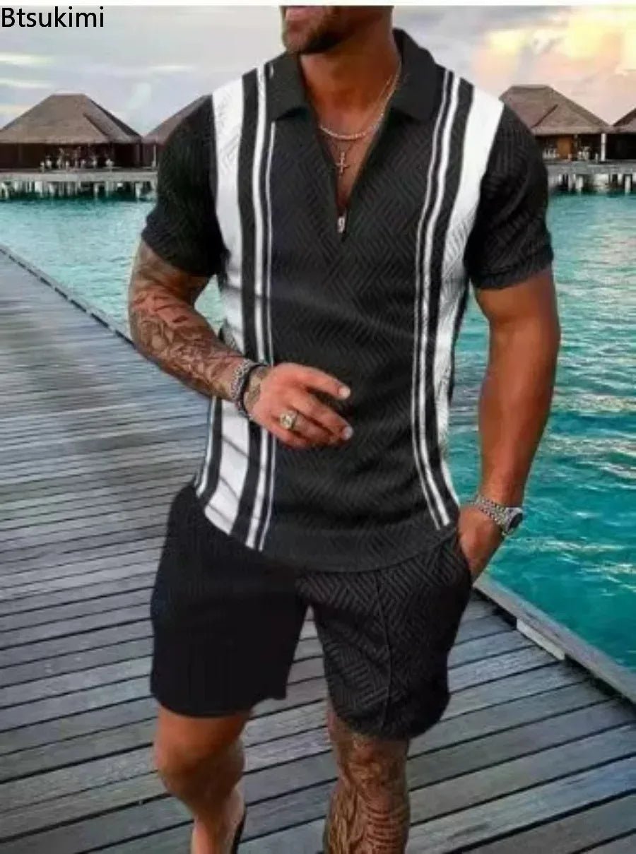Men's Polo Suit Fashion T - shirt and T - short - Derslash