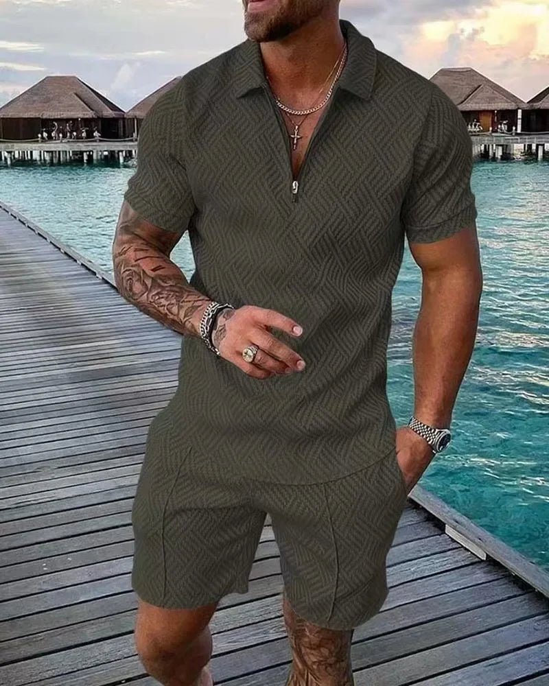 Men's Polo Suit Fashion T - shirt and T - short - Derslash