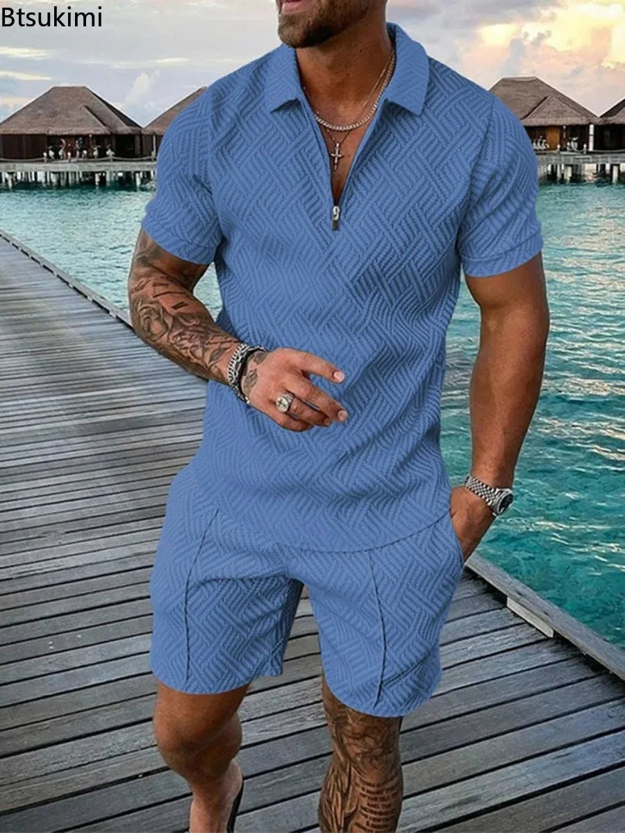 Men's Polo Suit Fashion T - shirt and T - short - Derslash