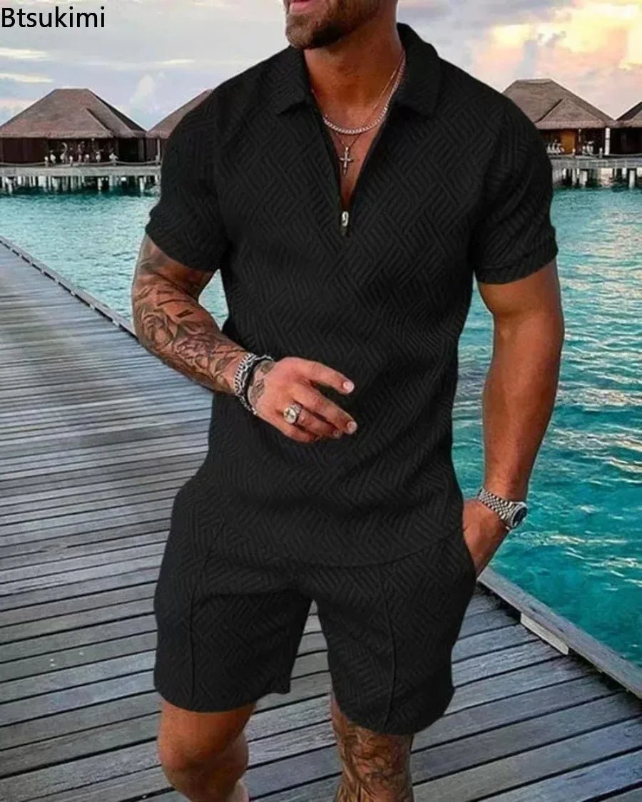 Men's Polo Suit Fashion T - shirt and T - short - Derslash