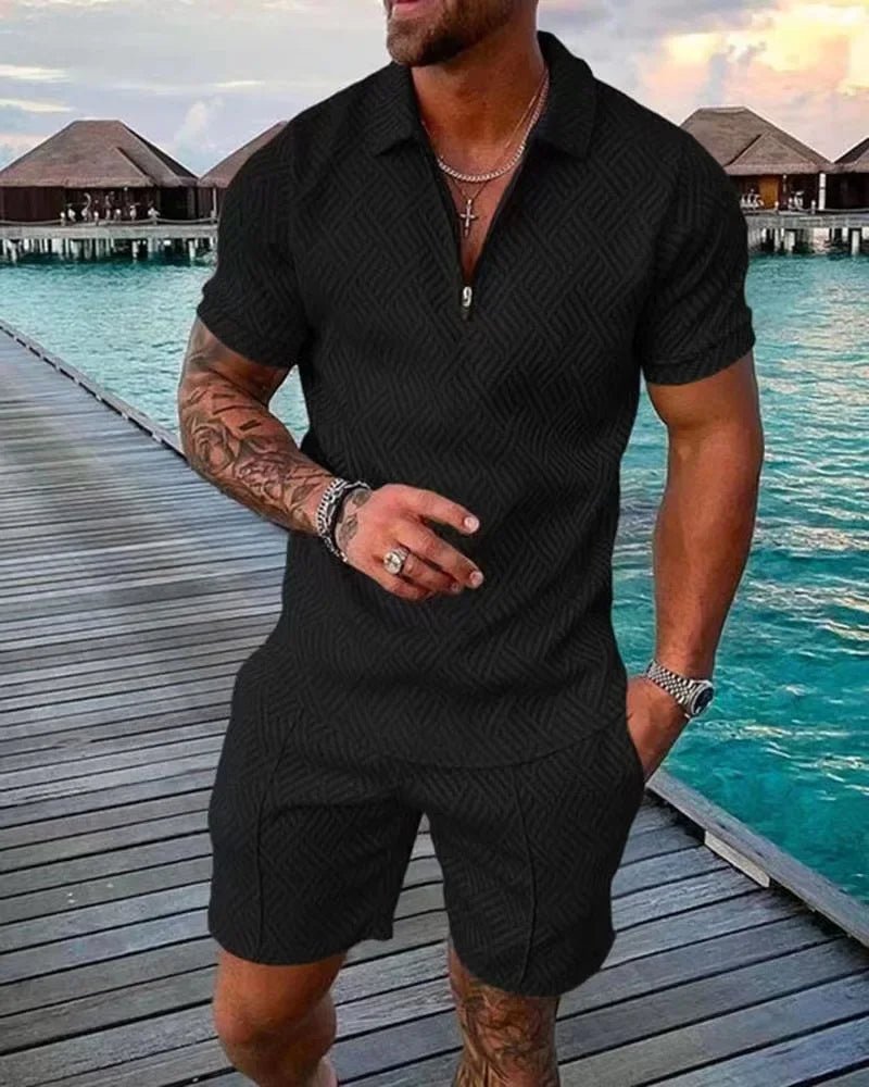 Men's Polo Suit Fashion T - shirt and T - short - Derslash