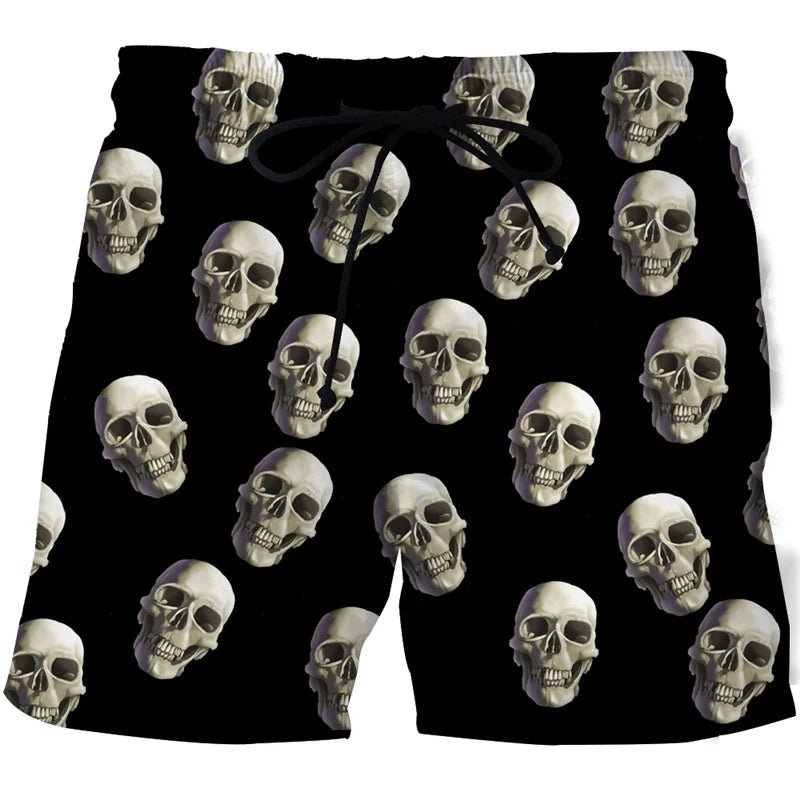 Men's Skull 3D Print Beach Shorts - Derslash