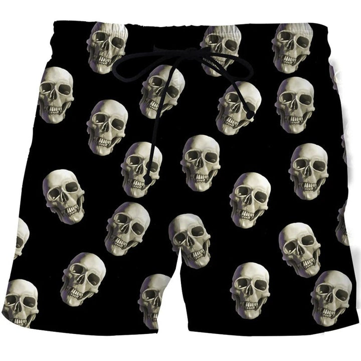 Men's Skull 3D Print Beach Shorts - Derslash