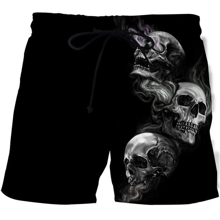 Men's Skull 3D Print Beach Shorts - Derslash