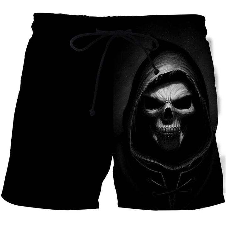 Men's Skull 3D Print Beach Shorts - Derslash