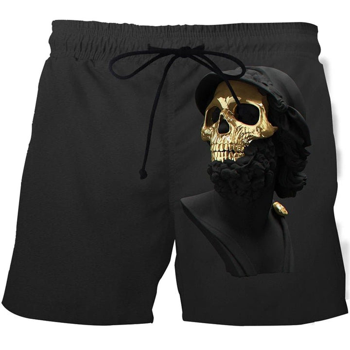 Men's Skull 3D Print Beach Shorts - Derslash