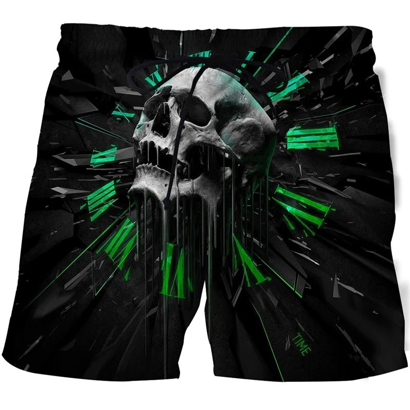 Men's Skull 3D Print Beach Shorts - Derslash
