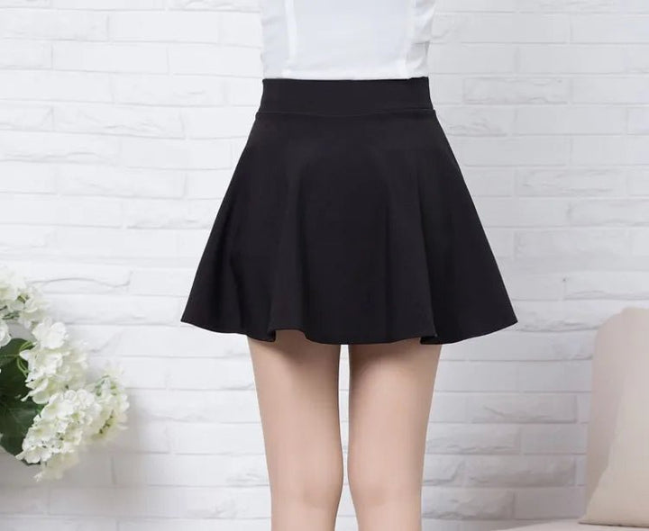 Midi elastic Skirts Pleated Black for women - Derslash
