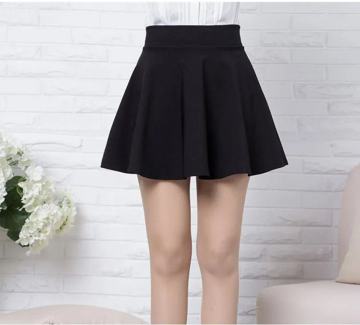 Midi elastic Skirts Pleated Black for women - Derslash