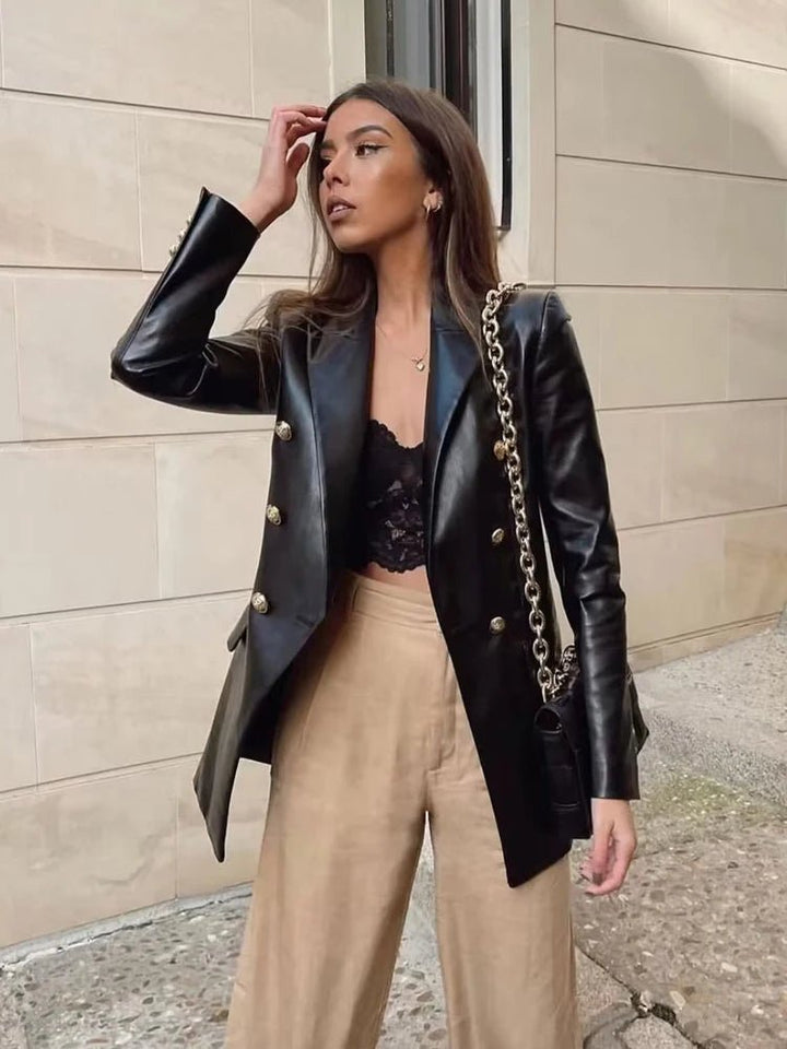 New collection Faux leather blazer - Derslash