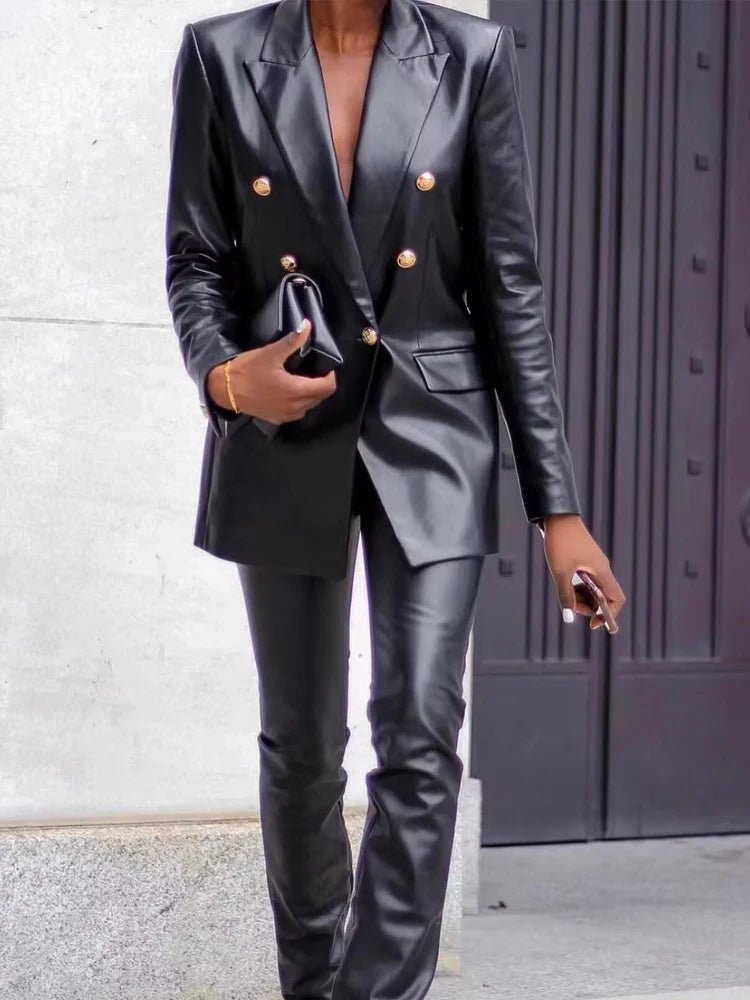 New collection Faux leather blazer - Derslash