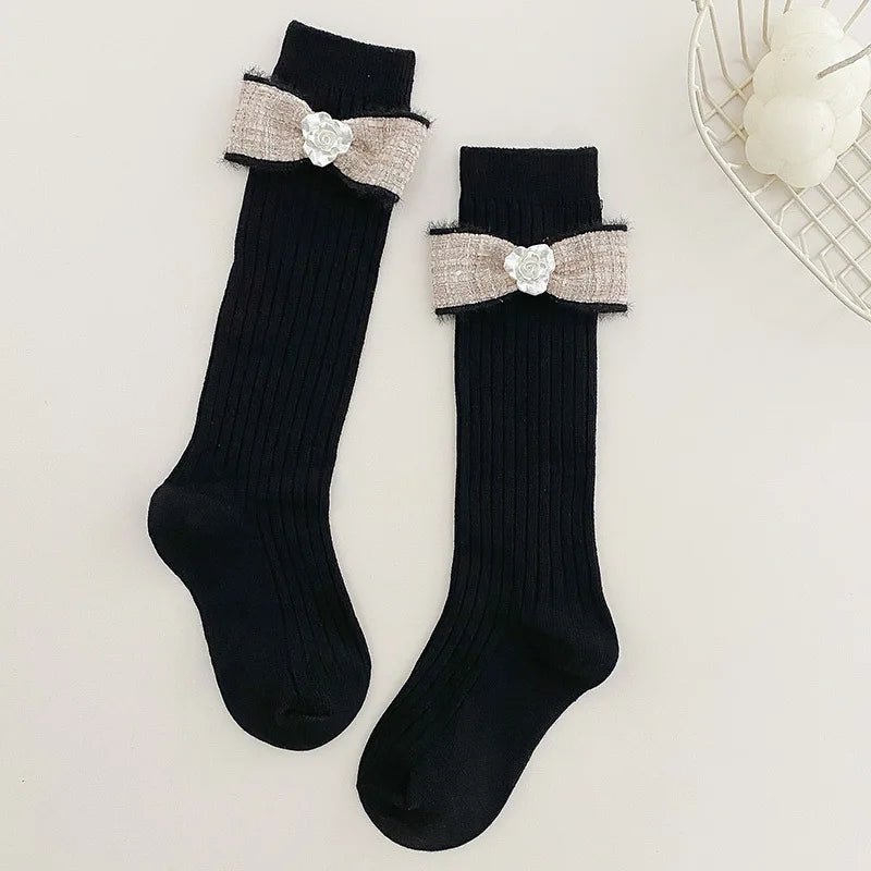 pearl Bowtie knot girl socks - Derslash