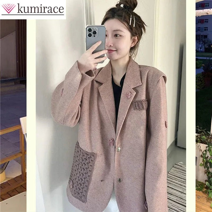 Pink Casual Suit Jacket - Derslash