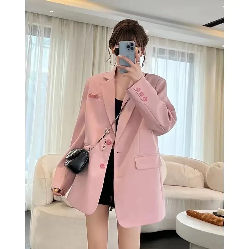 Pink Casual Suit Jacket - Derslash