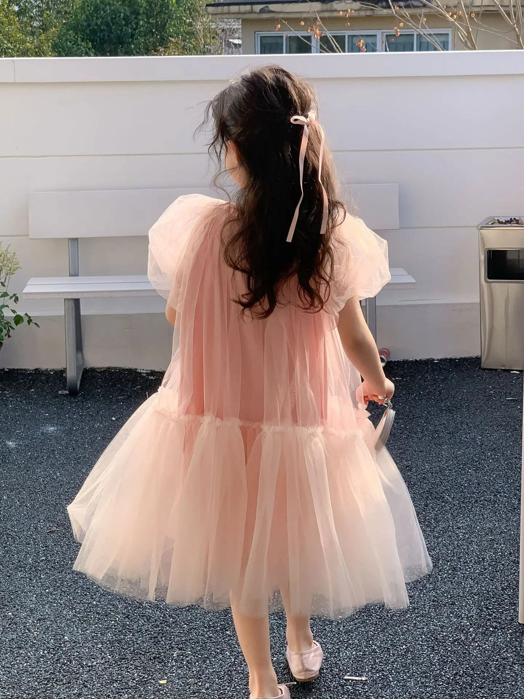 Pink cotton dress for female kids - Derslash