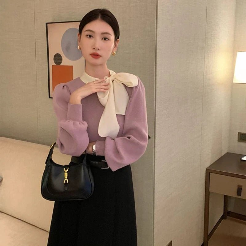 Purple Round O Neck Pullovers - Derslash