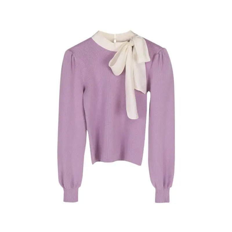 Purple Round O Neck Pullovers - Derslash