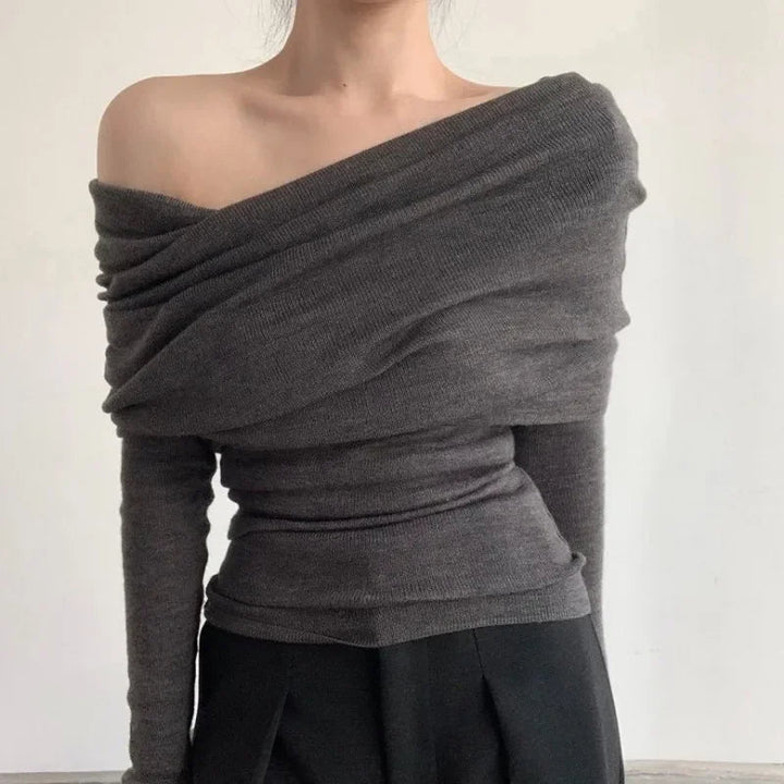 Slim Slash Neck Pullovers - Derslash