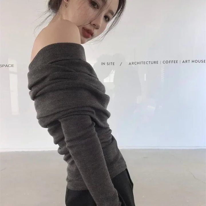 Slim Slash Neck Pullovers - Derslash