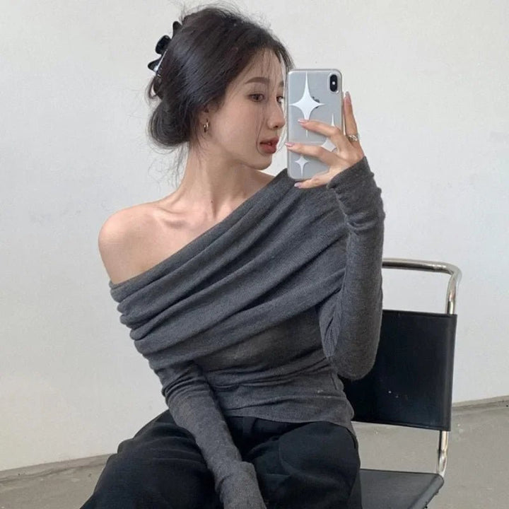 Slim Slash Neck Pullovers - Derslash