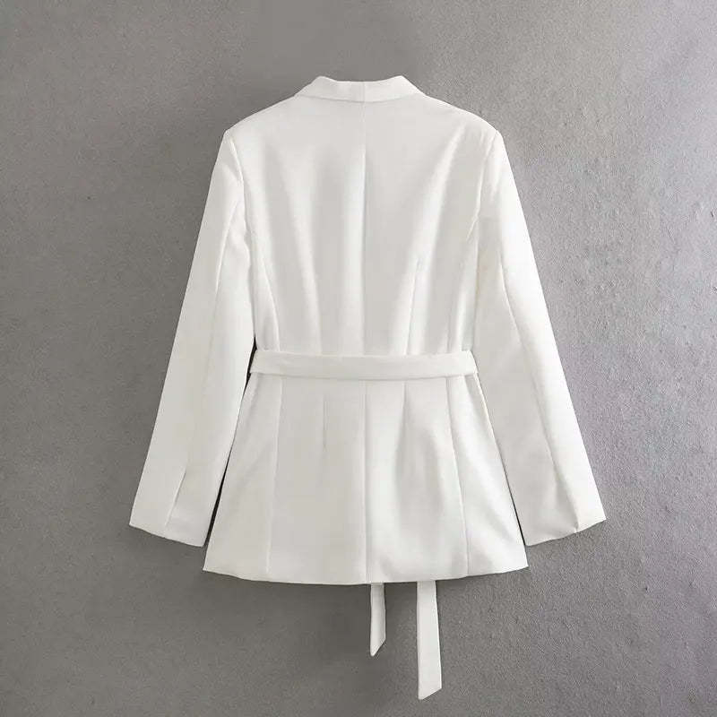 Solid Color Blazer with belts - Derslash