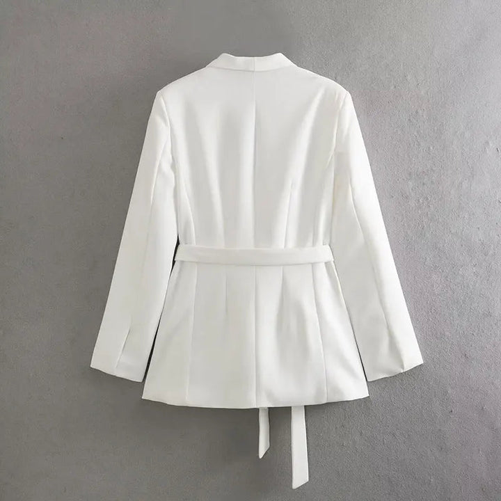Solid Color Blazer with belts - Derslash