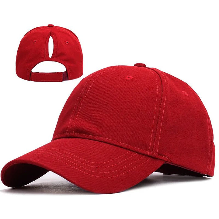 Solid High Ponytail Denim Baseball Caps - Derslash