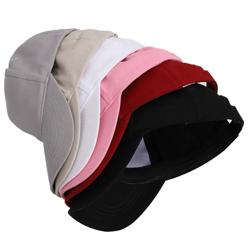 Solid High Ponytail Denim Baseball Caps - Derslash