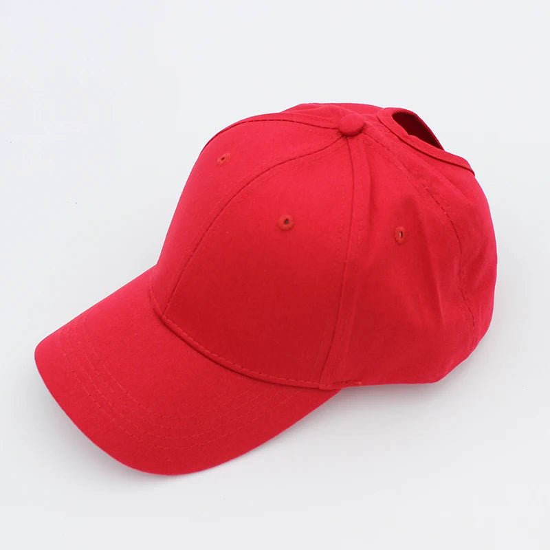 Solid High Ponytail Denim Baseball Caps - Derslash