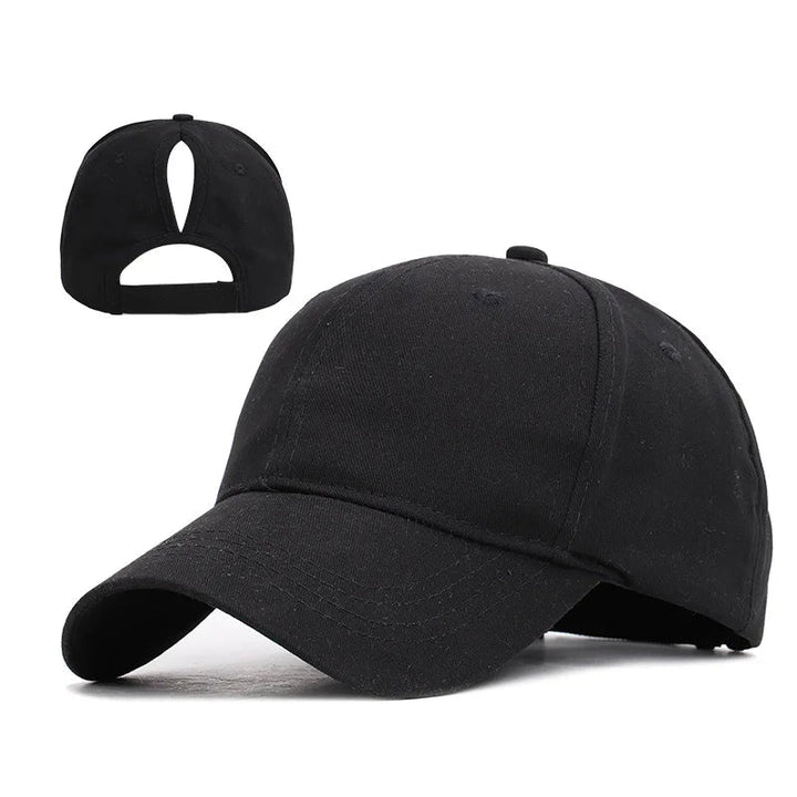 Solid High Ponytail Denim Baseball Caps - Derslash