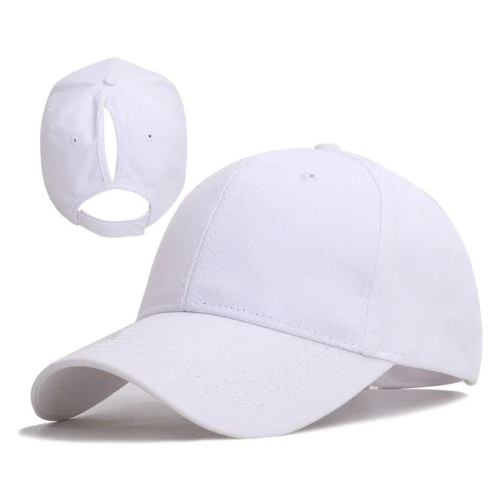 Solid High Ponytail Denim Baseball Caps - Derslash