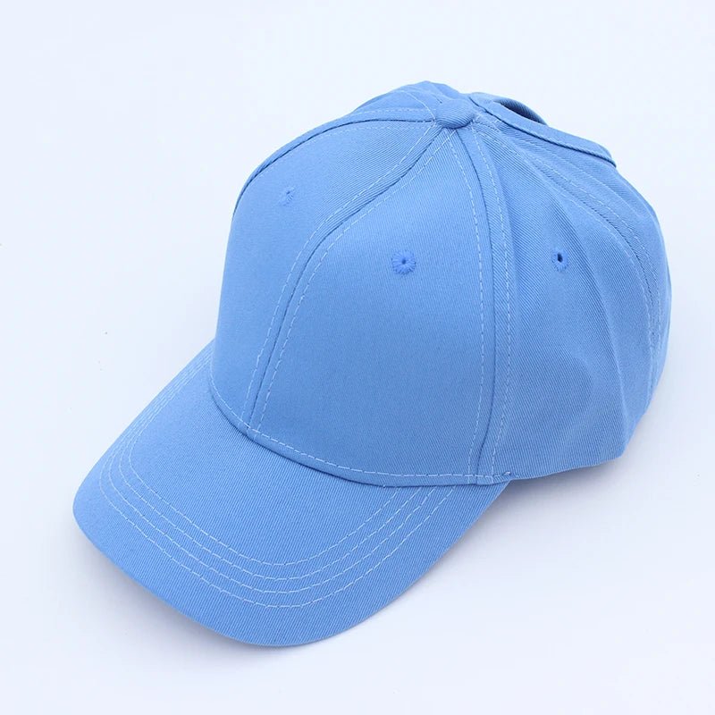 Solid High Ponytail Denim Baseball Caps - Derslash