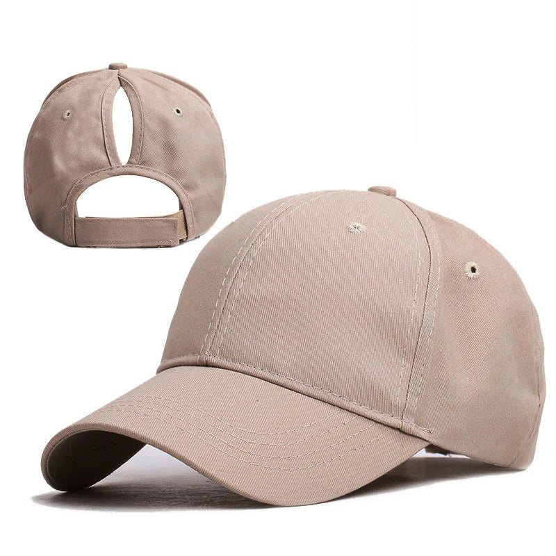 Solid High Ponytail Denim Baseball Caps - Derslash
