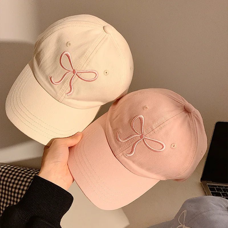 Sweet Bowknot Embroidery Baseball Hat For Women - Derslash