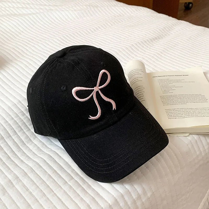 Sweet Bowknot Embroidery Baseball Hat For Women - Derslash