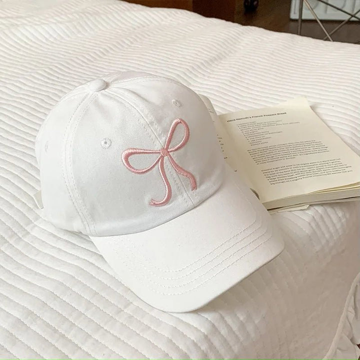 Sweet Bowknot Embroidery Baseball Hat For Women - Derslash