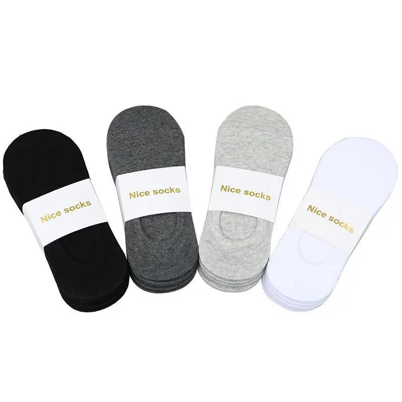 Unisex 5 Pairs of Solid Color Socks, Soft and Lightweight Ankle Socks - Derslash