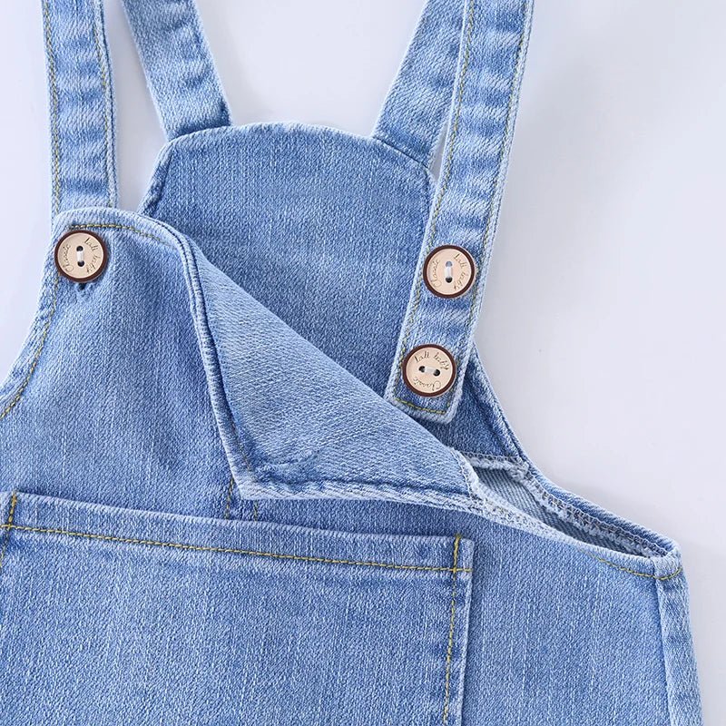 Unisex Denim Overalls: Loose Pocket Jumpsuit for Toddlers - Derslash