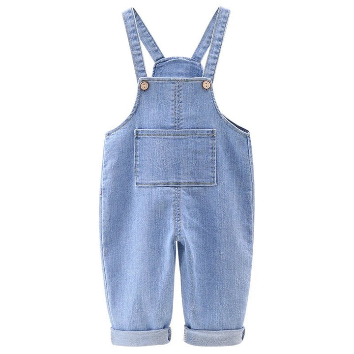 Unisex Denim Overalls: Loose Pocket Jumpsuit for Toddlers - Derslash