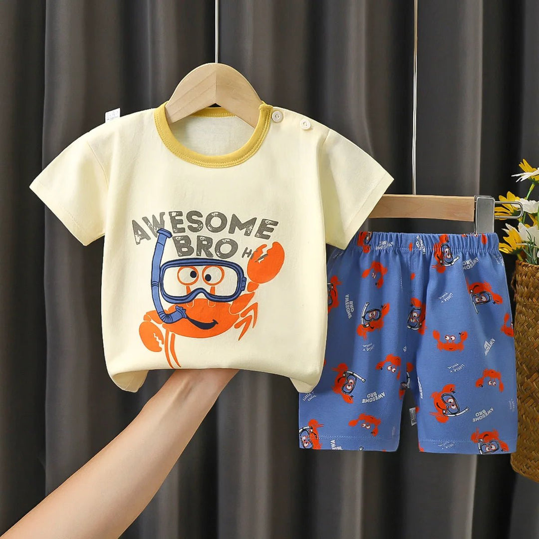 Unisex Pajamas T - Shirt Tops with Shorts - Derslash