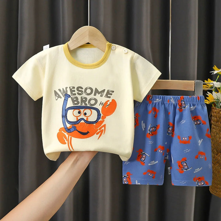 Unisex Pajamas T - Shirt Tops with Shorts - Derslash