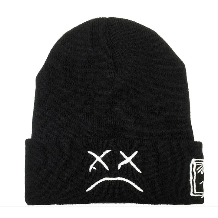 Unisex sad face expression Beanies - Derslash