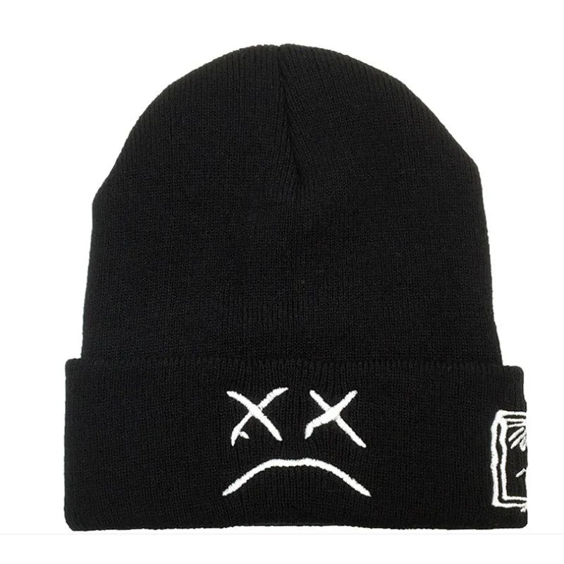 Unisex sad face expression Beanies - Derslash