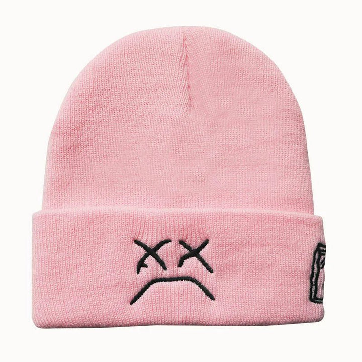 Unisex sad face expression Beanies - Derslash