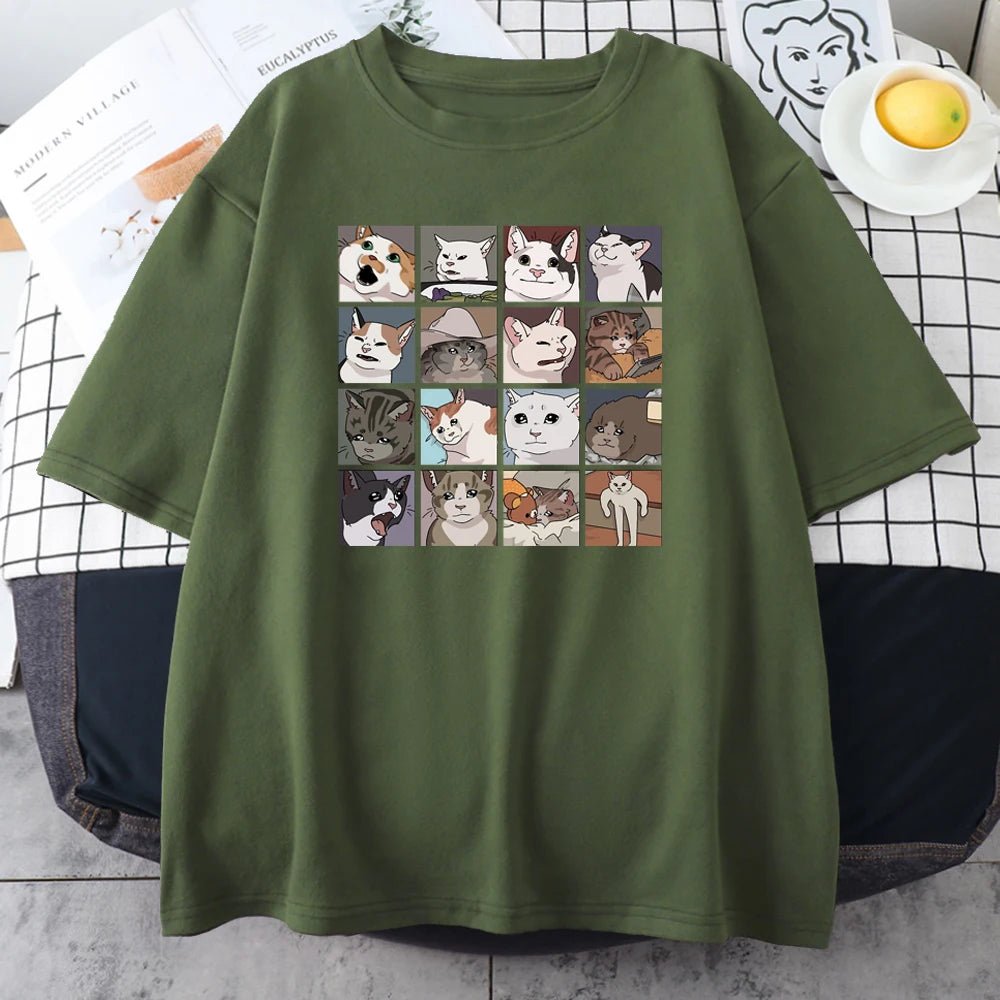 unisex Short Sleeve Cat Puzzle Tshirts - Derslash