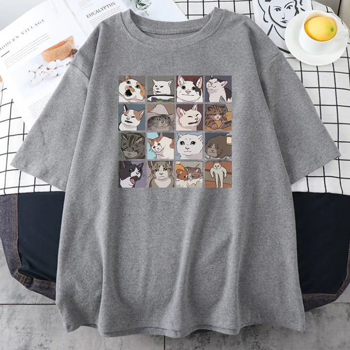 unisex Short Sleeve Cat Puzzle Tshirts - Derslash