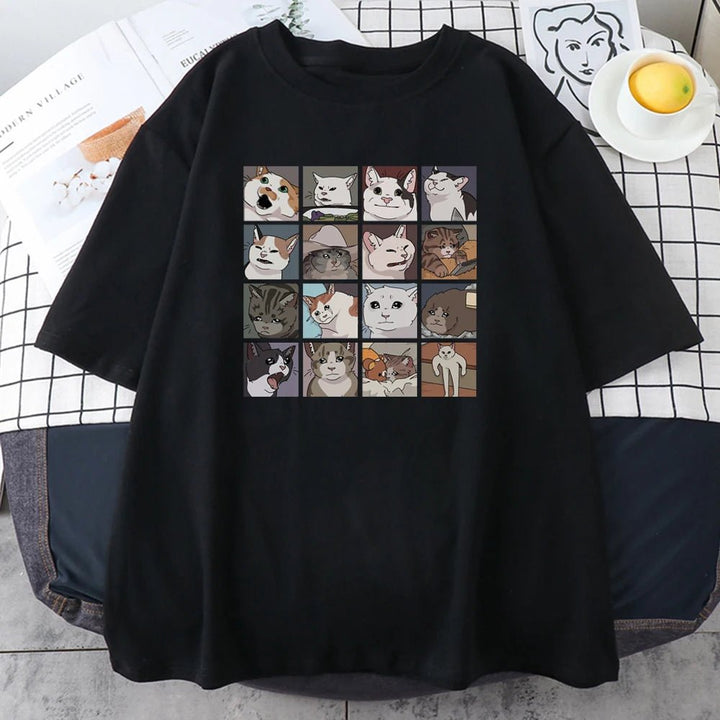 unisex Short Sleeve Cat Puzzle Tshirts - Derslash