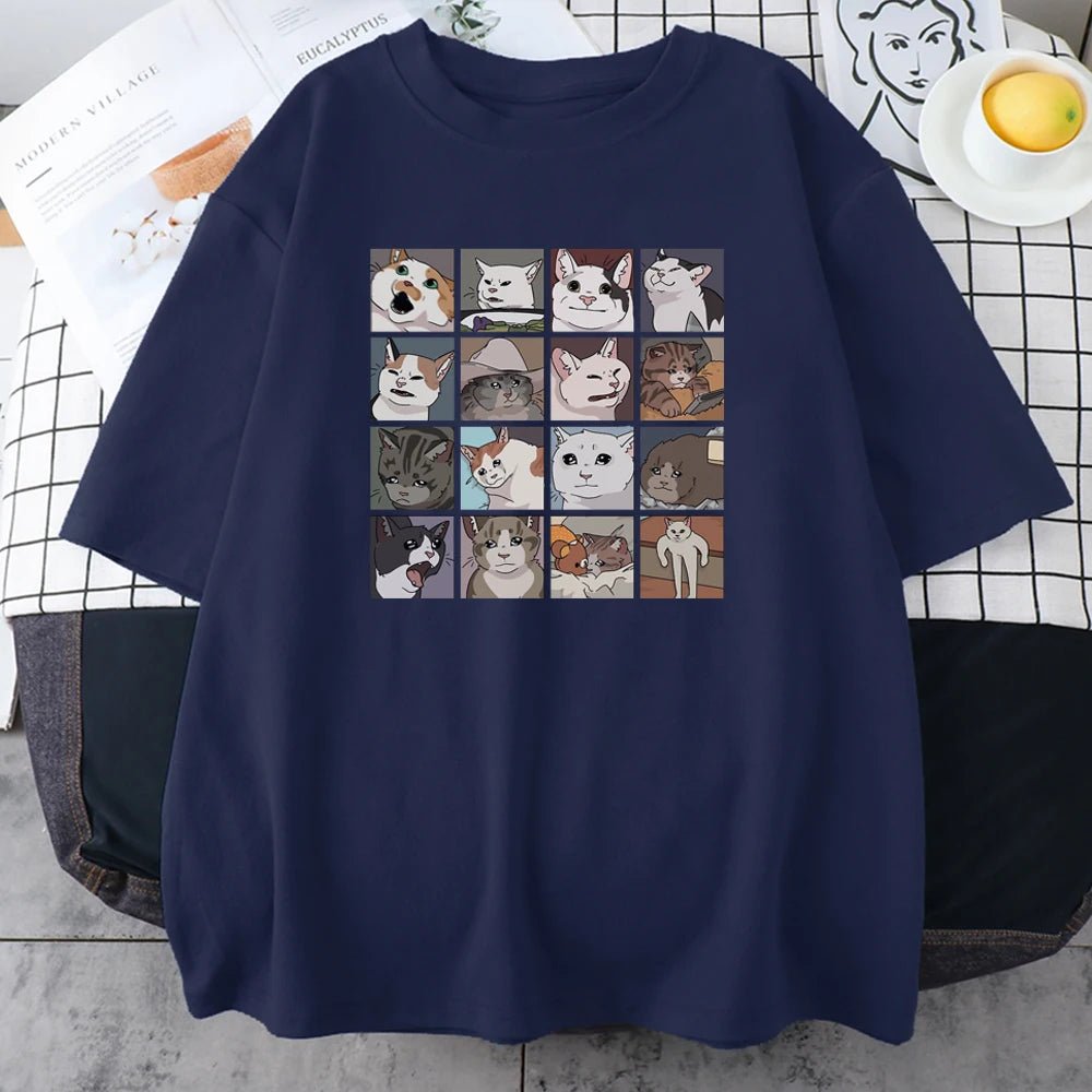 unisex Short Sleeve Cat Puzzle Tshirts - Derslash