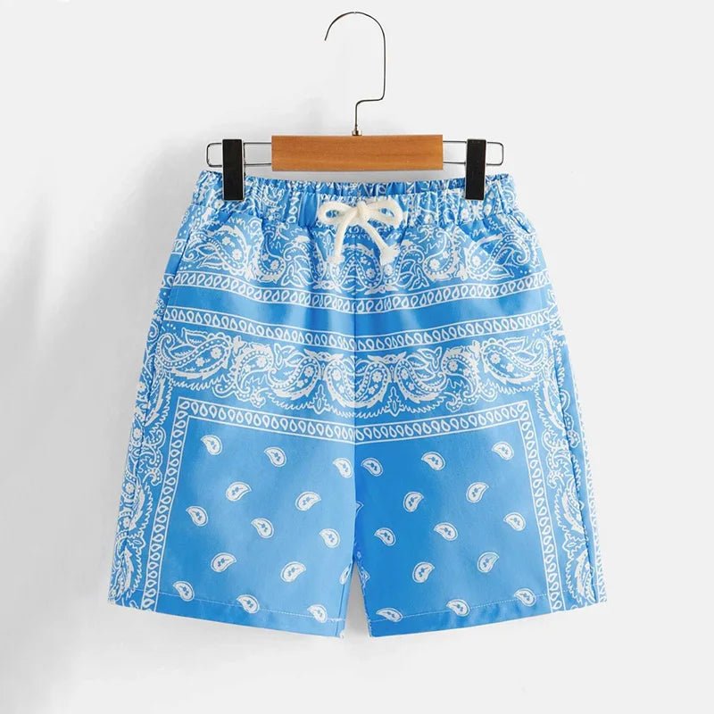 Unisex spring and summer cashew flower shorts - Derslash